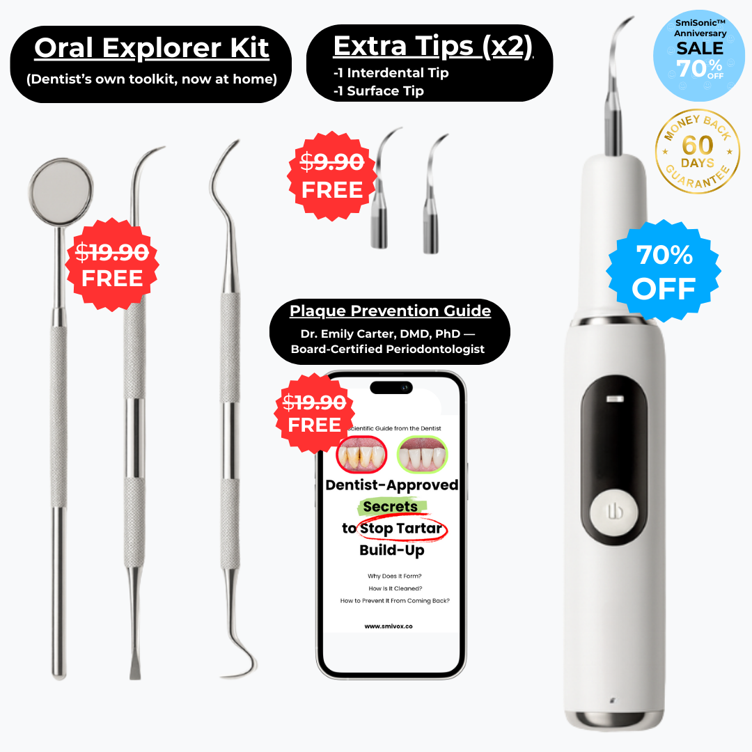 SmiSonic™ Home Tooth Cleaner – At-Home Solution for Tartar, Stains & Bad Breath
