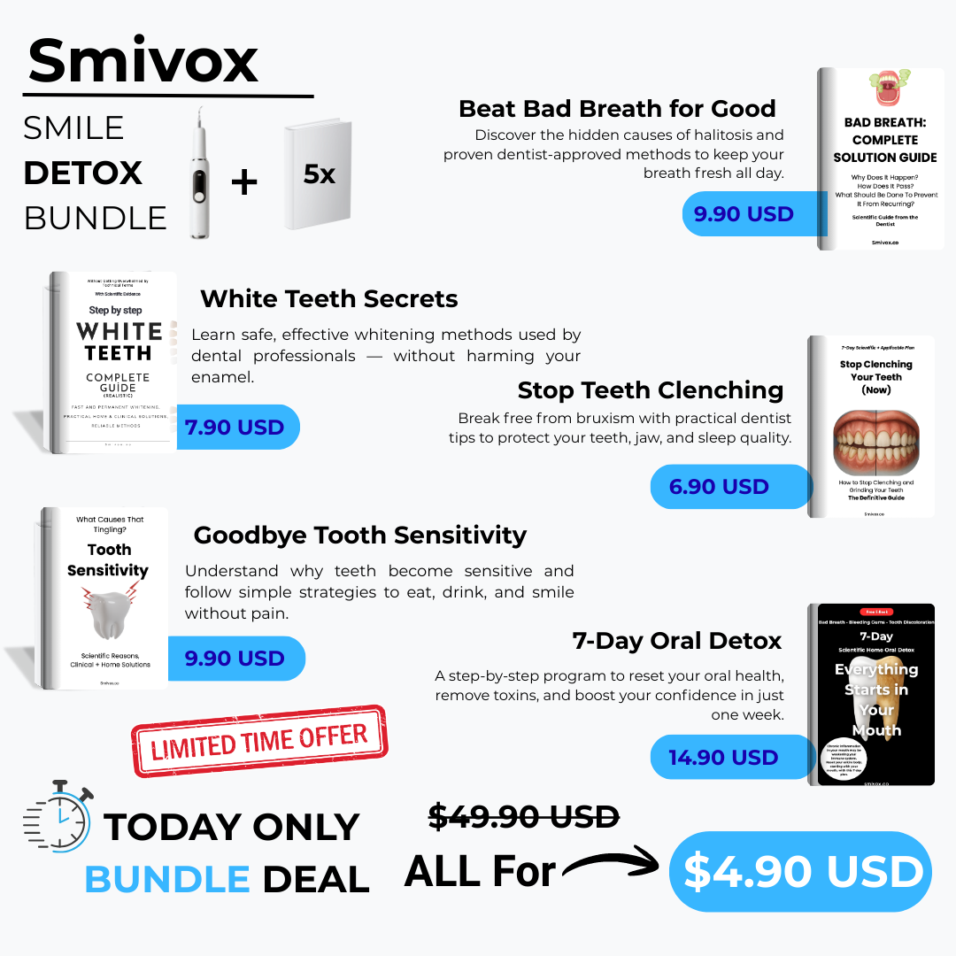 SmiSonic™ Home Tooth Cleaner – At-Home Solution for Tartar, Stains & Bad Breath + Anti-Tartar Serum